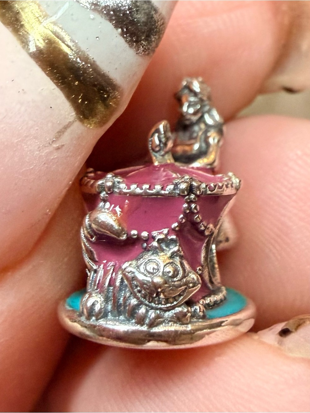 Alice and Cheshire Cat Pandora charm
